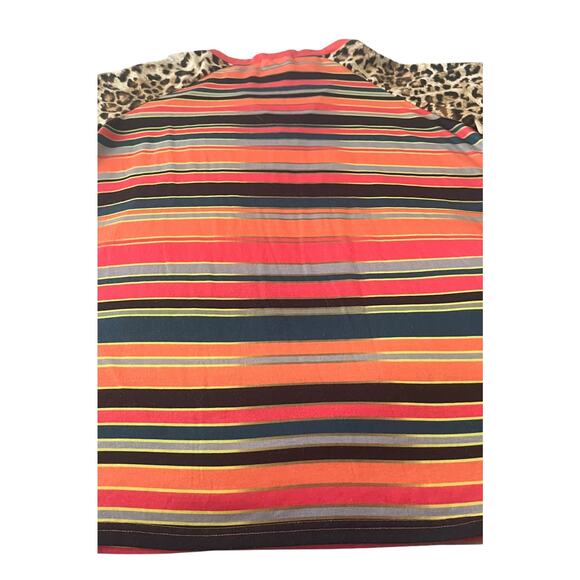 SOUTHERN STITCH T-SHIRT SHORT SLV CREW NECK, WOMEN, L, MULTICOLOR ANIMAL/STRIPES - Picture 7 of 12